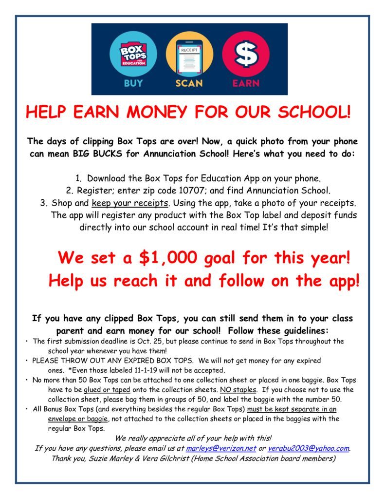 thumbnail of Box Tops Letter for Families 2019